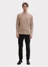 Tom Tailor Textured Round Neck Sweater Parasol Brown Melange