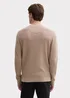 Tom Tailor Textured Round Neck Sweater Parasol Brown Melange