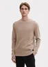Tom Tailor Textured Round Neck Sweater Parasol Brown Melange