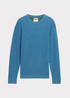 Tom Tailor Textured Round Neck Sweater Ocean Blue Melange - 1042453-37095