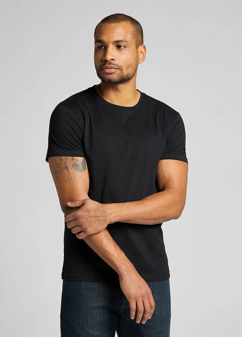 Lee Twin Pack Crew Tee Black White