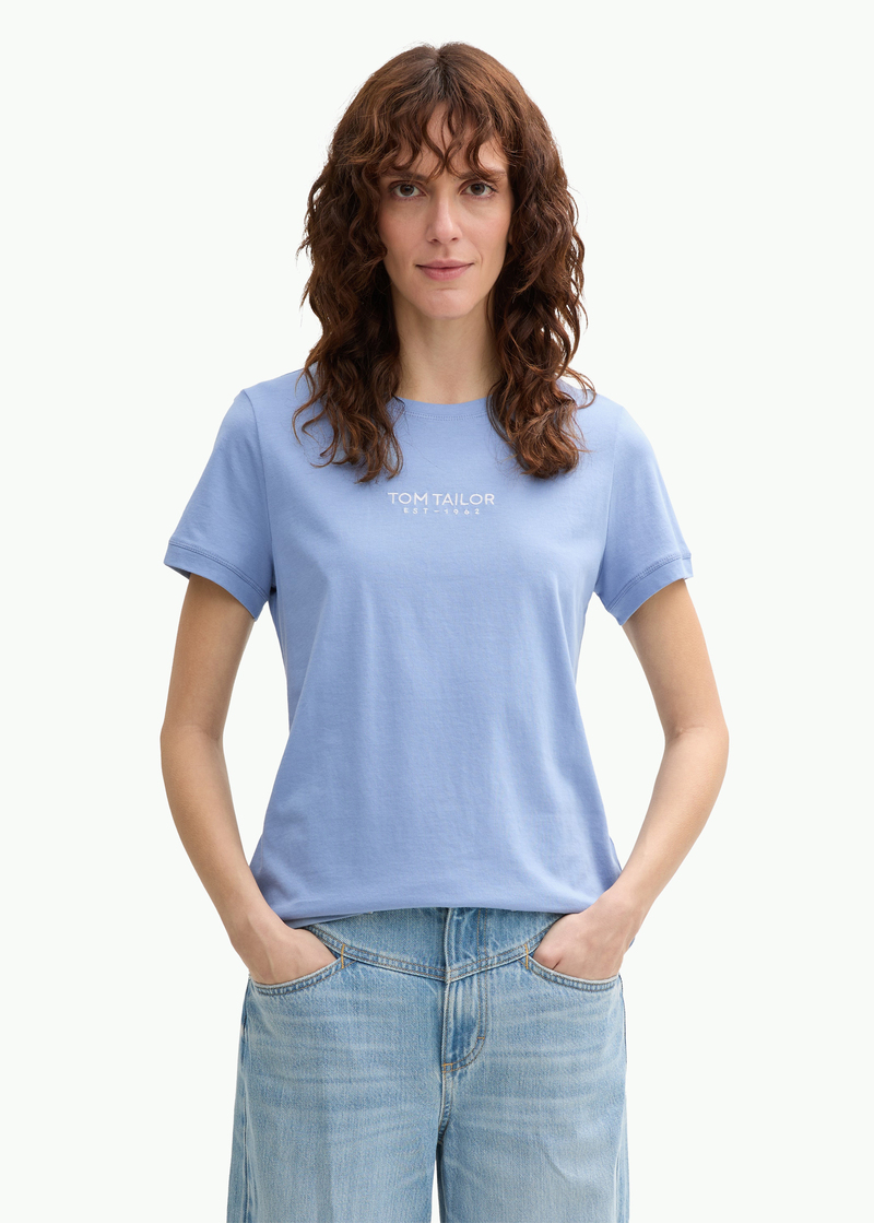 Tom Tailor C Neck T Shirt Flawless Blue