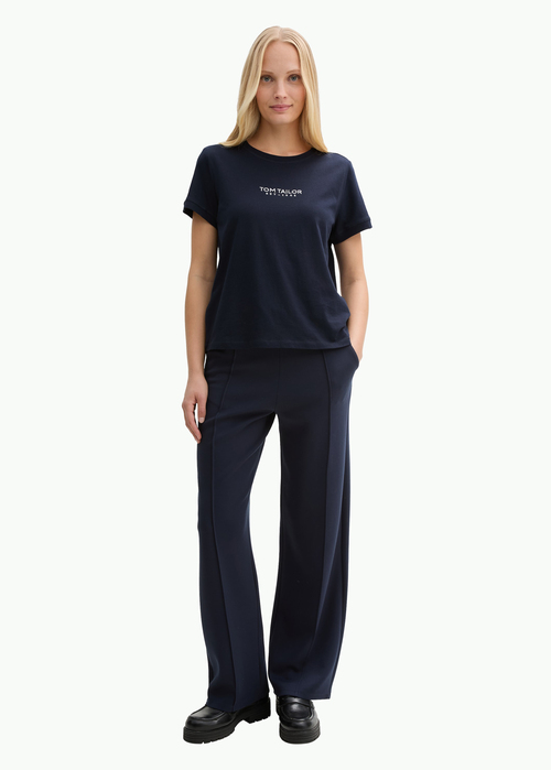 Tom Tailor C Neck T Shirt Real Navy Blue - 34229-529