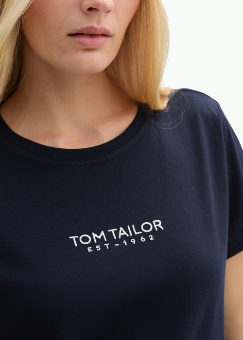 Tom Tailor C Neck T Shirt Real Navy Blue - 34229-529