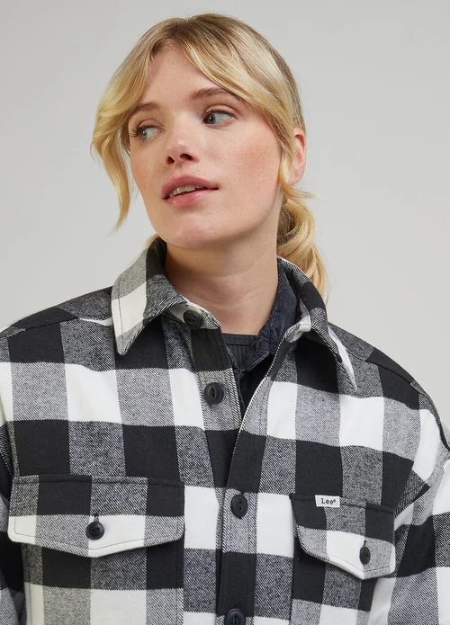 Lee Quilted Overshirt Charcoal Check
