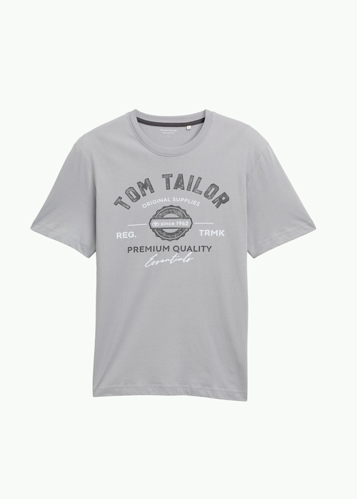 Tom Tailor T Shirt With A Logo Print Deep Grey - CROSS-JEANS-DENIM-SHIRT