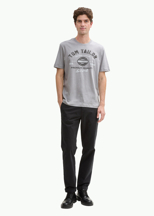 Tom Tailor T Shirt With A Logo Print Deep Grey