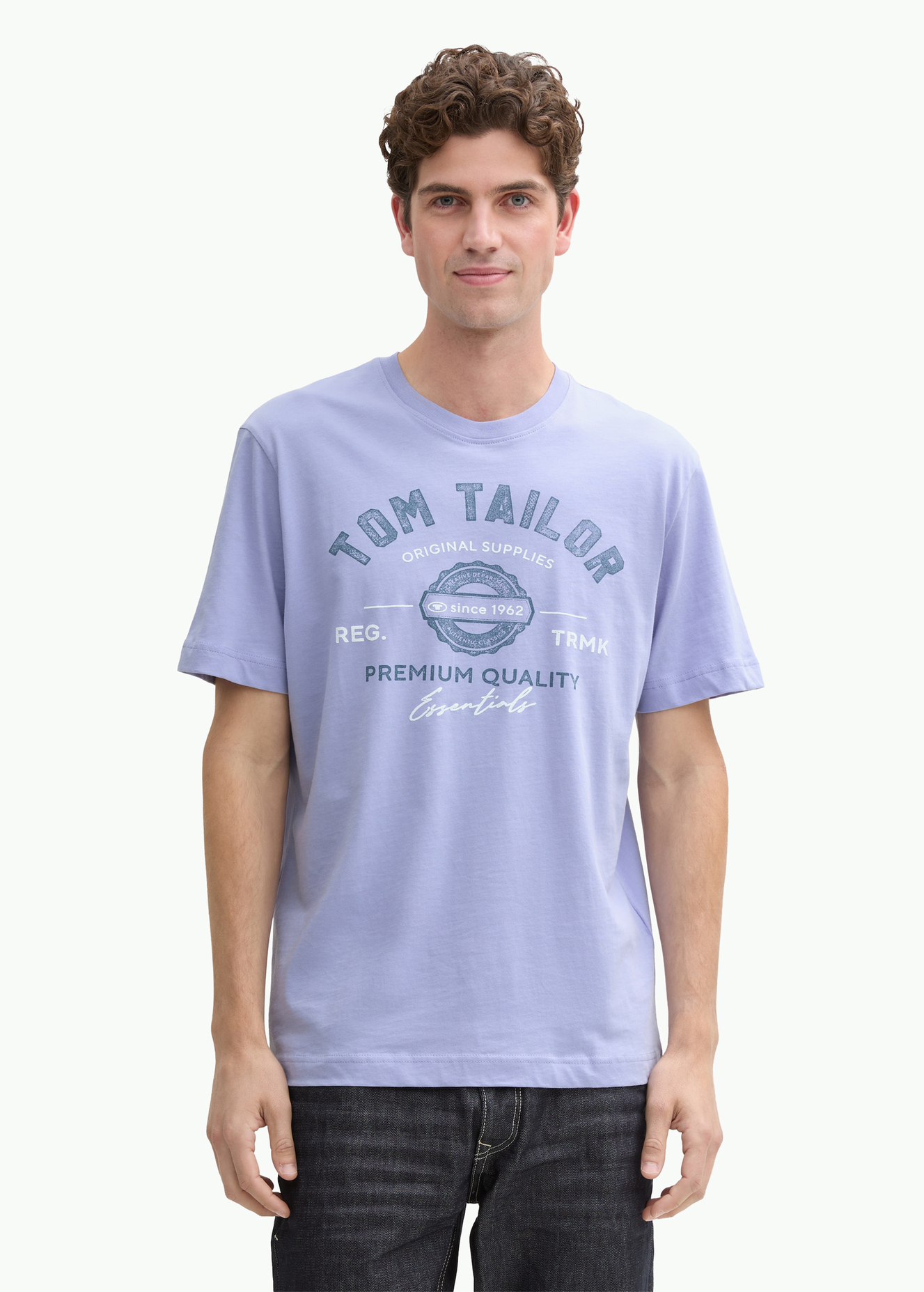 Tom Tailor T Shirt With A Logo Print Cold Purple