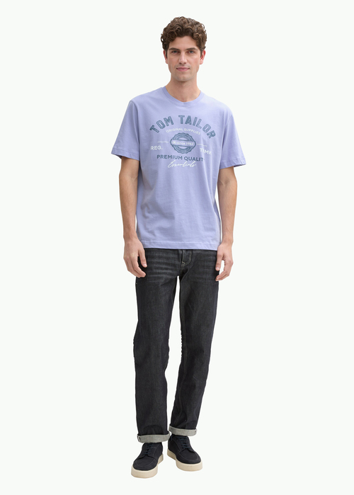 Tom Tailor T Shirt With A Logo Print Cold Purple