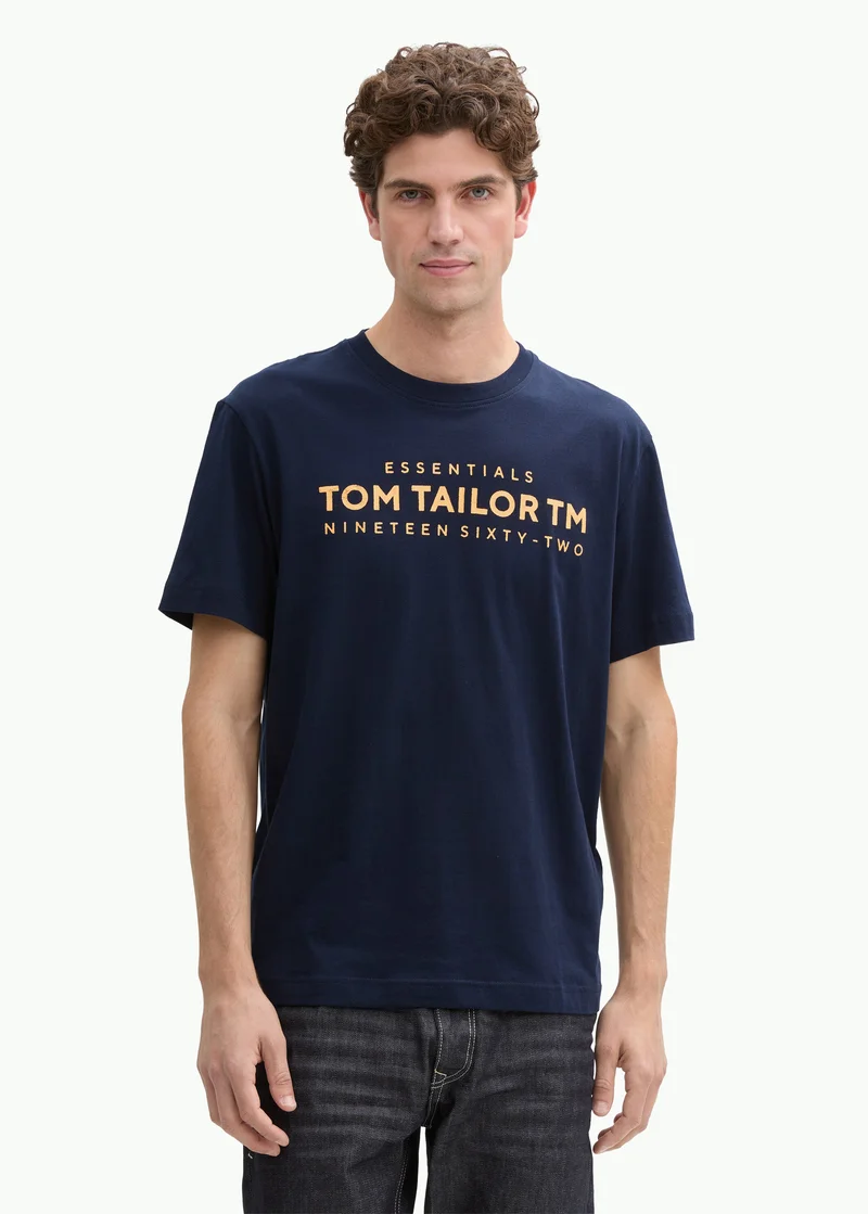 Tom Tailor T Shirt Logo Sky Captain Blue