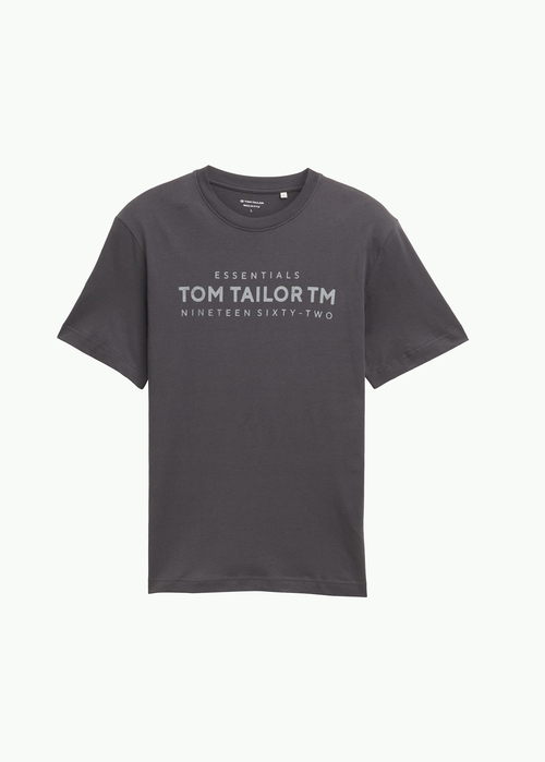 Tom Tailor T Shirt Logo Tarmac Grey