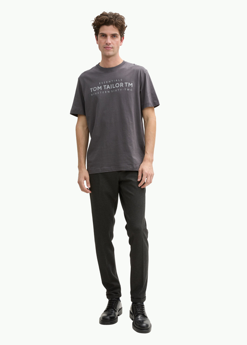 Tom Tailor T Shirt Logo Tarmac Grey