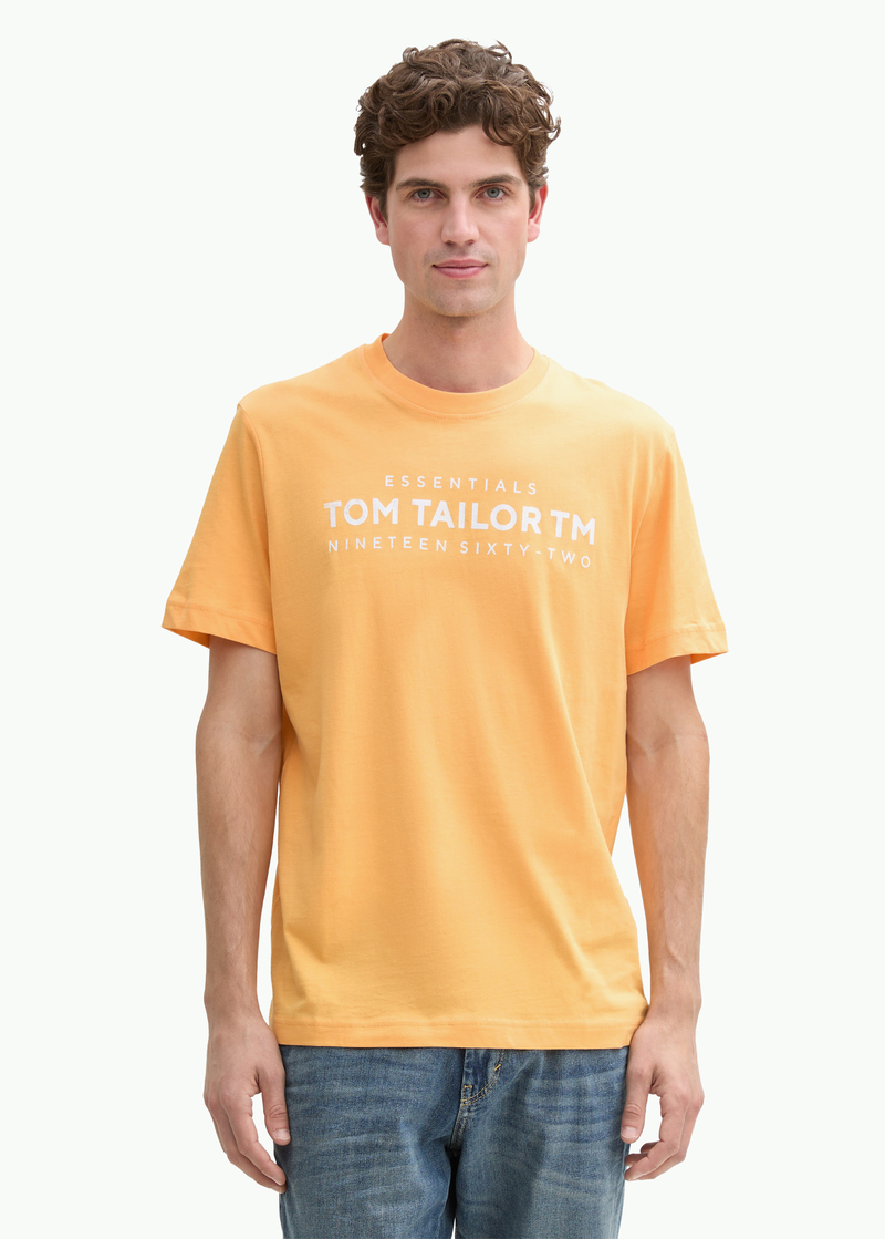 Tom Tailor T Shirt Logo Peachy Orange