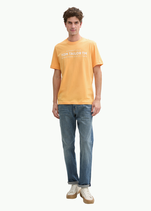 Tom Tailor T Shirt Logo Peachy Orange