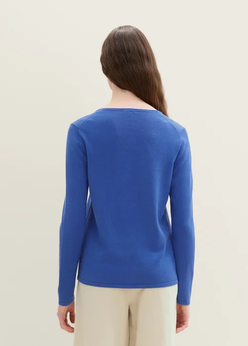 Tom Tailor Basic Round Neck Sweater Preppy Jean Blue