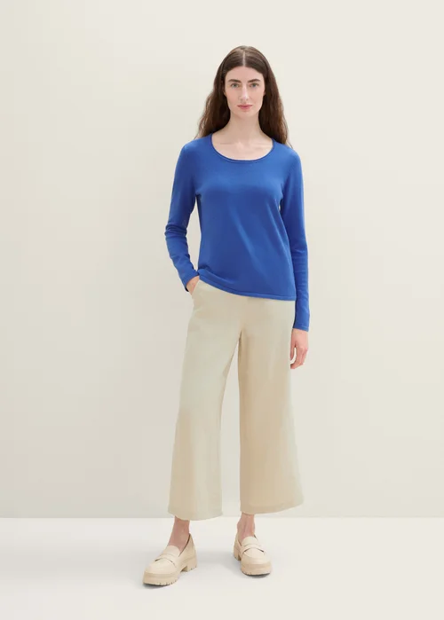 Tom Tailor Basic Round Neck Sweater Preppy Jean Blue