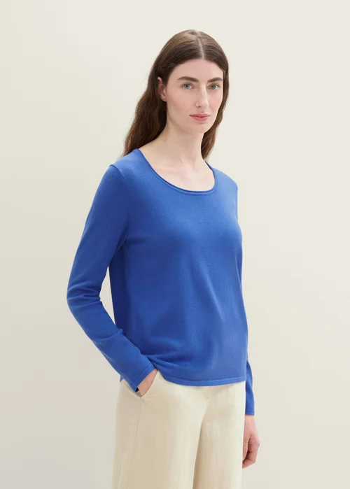 Tom Tailor Basic Round Neck Sweater Preppy Jean Blue