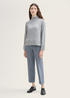 Tom Tailor Soft Knit Sweater With A Stand Up Collar Medium Silver Grey Melange - 1042983-21373