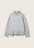 Tom Tailor Soft Knit Sweater With A Stand Up Collar Medium Silver Grey Melange - 1042983-21373