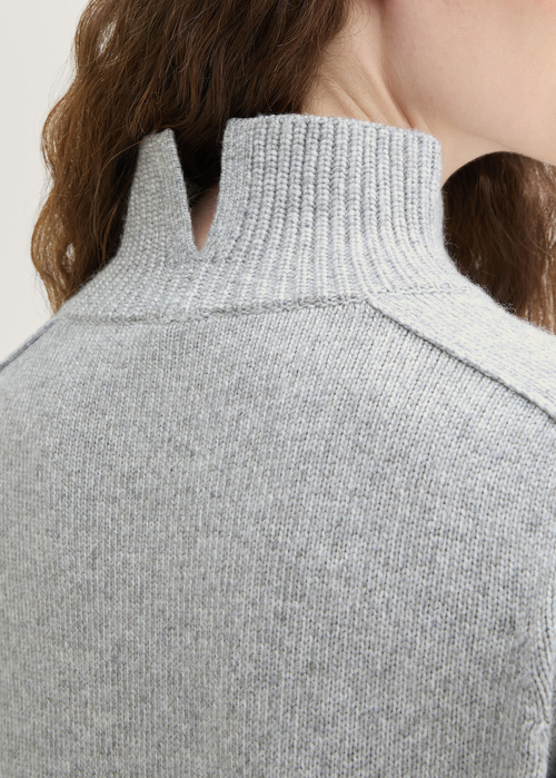 Tom Tailor Soft Knit Sweater With A Stand Up Collar Medium Silver Grey Melange