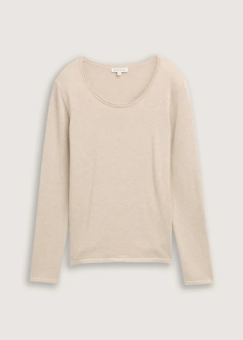 Tom Tailor Basic Round Neck Sweater Dusty Beige Melange