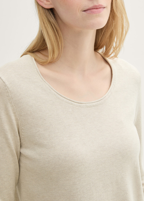 Tom Tailor® Basic Round Neck Sweater - Dusty Beige Melange