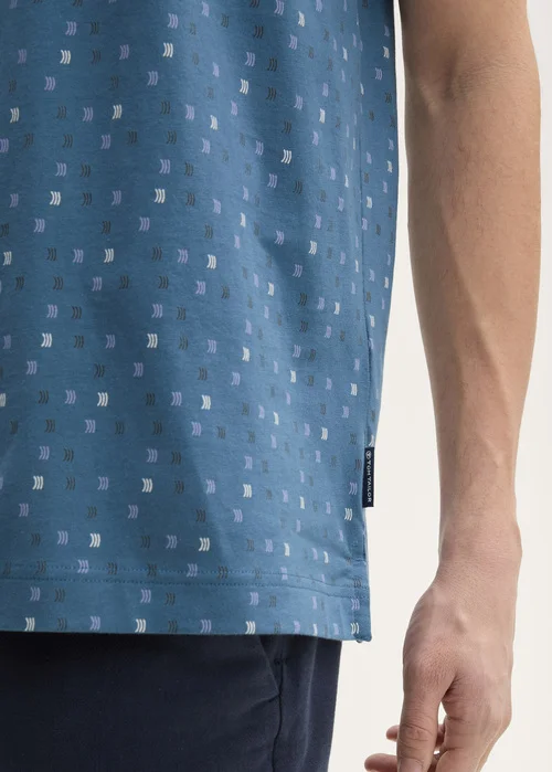 Tom Tailor Polo Tee Mid Blue Stripe Design