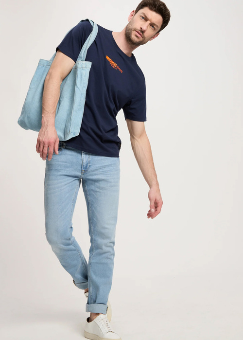 Cross Jeans T Shirt C Neck Petrol 462 - 16036-462