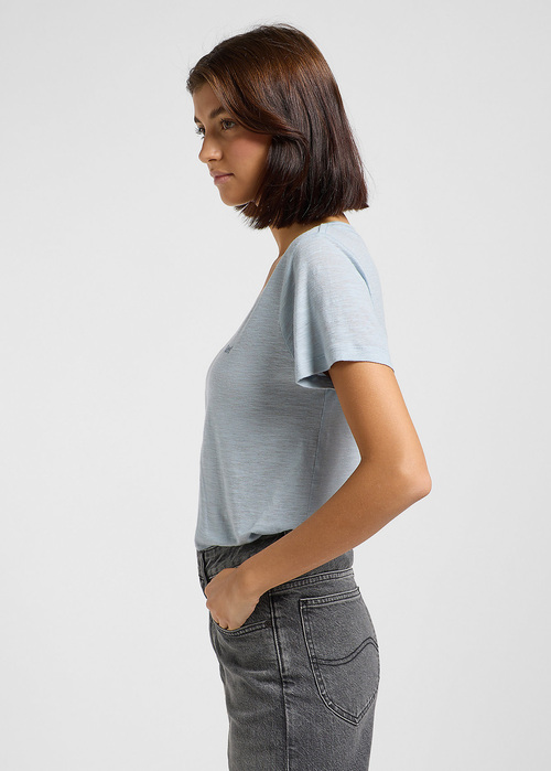 Lee V Neck Tee Concrete Gray - 112363616