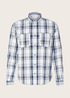 Tom Tailor 2 Pocket Shirt Off White Indigo Check