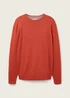 Tom Tailor Mottled Knitted Sweater Warm Red Melange