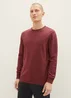Tom Tailor Mottled Knitted Sweater Tawny Port Red Melange
