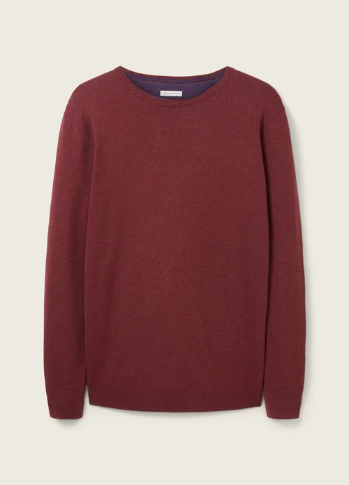 Tom Tailor Mottled Knitted Sweater Tawny Port Red Melange