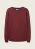 Tom Tailor Mottled Knitted Sweater Tawny Port Red Melange