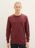 Tom Tailor Mottled Knitted Sweater Tawny Port Red Melange - 1027661-32620