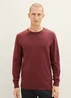 Tom Tailor Mottled Knitted Sweater Tawny Port Red Melange