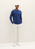 Tom Tailor Mottled Knitted Sweater Hockey Blue Dark Melange - 1027661-32618