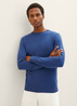 Tom Tailor Mottled Knitted Sweater Hockey Blue Dark Melange - 1027661-32618