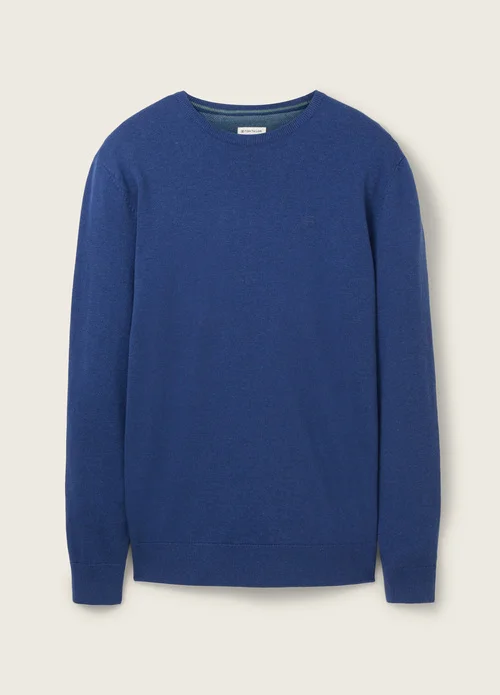 Tom Tailor Mottled Knitted Sweater Hockey Blue Dark Melange