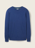 Tom Tailor Mottled Knitted Sweater Hockey Blue Dark Melange - 1027661-32618