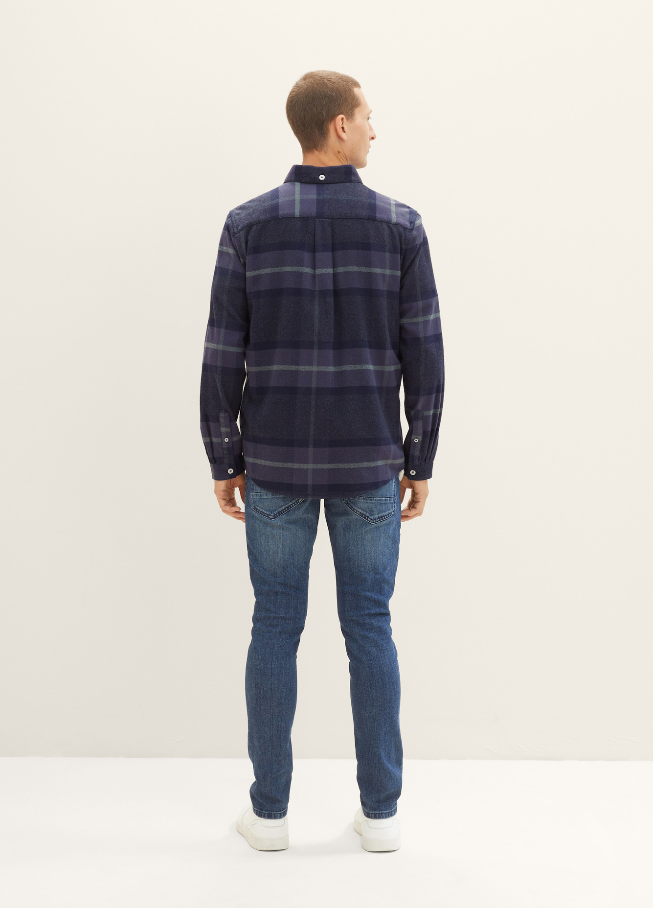 Tom Tailor Checked Shirt Navy Tonal Big Check - 1037449-32313