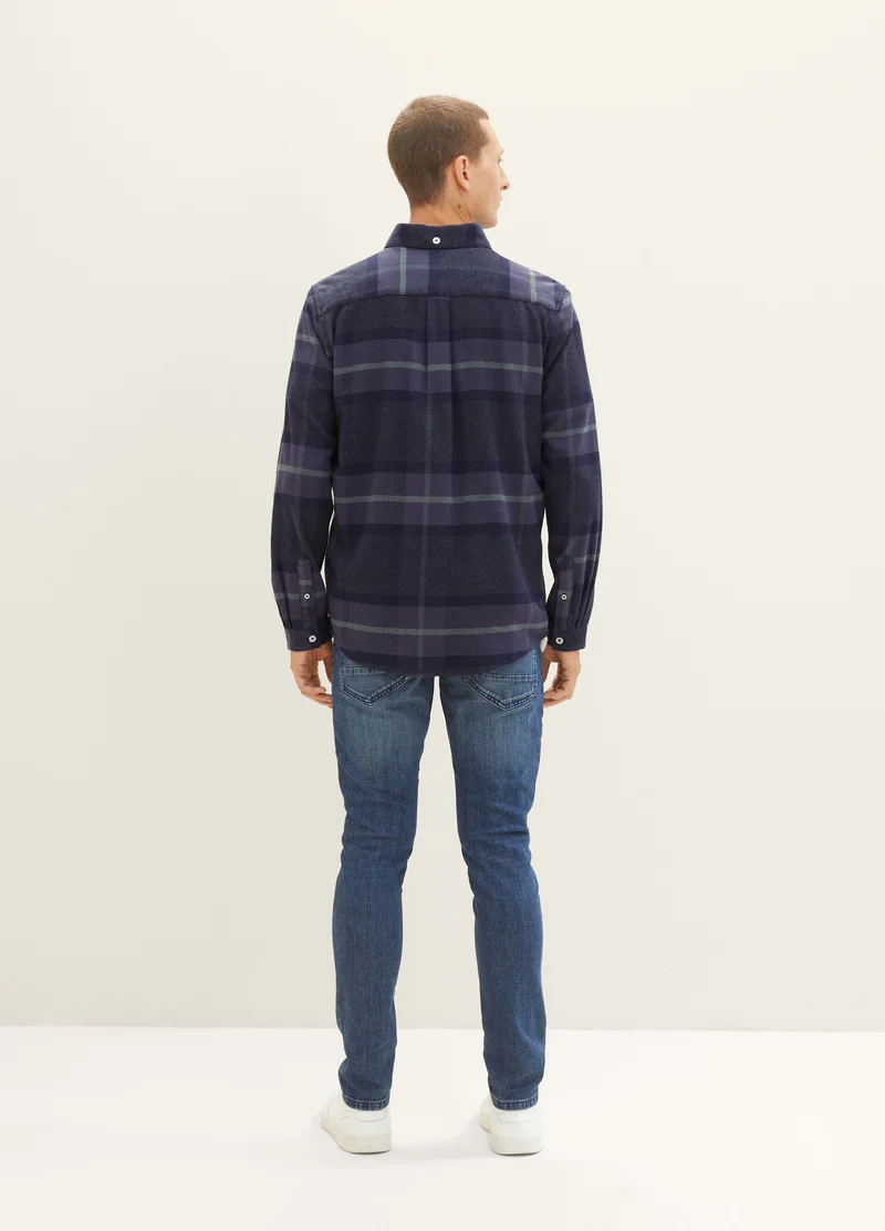 Tom Tailor Checked Shirt Navy Tonal Big Check