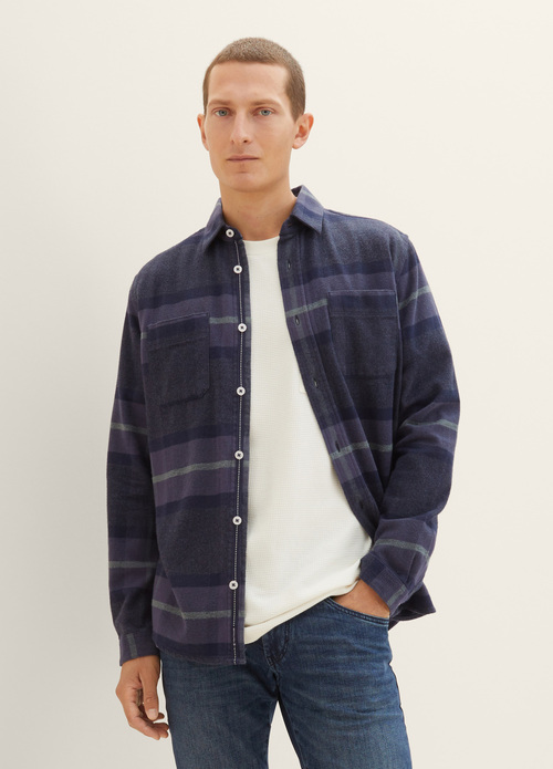 Tom Tailor Checked Shirt Navy Tonal Big Check