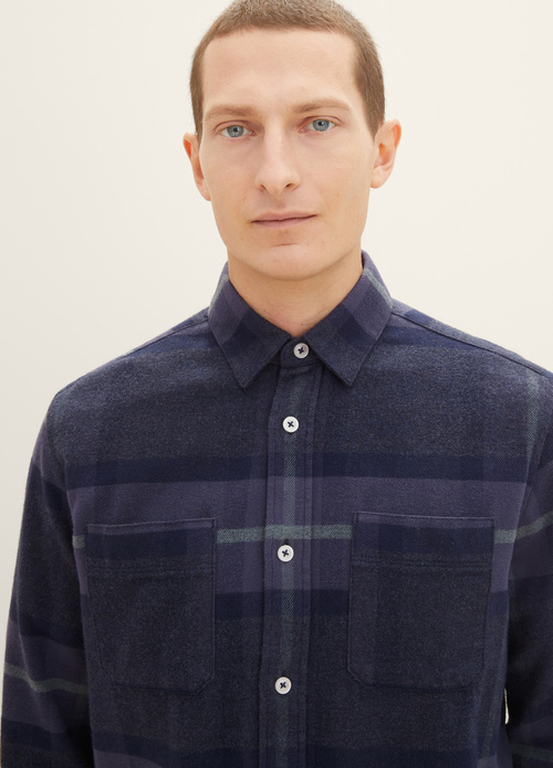 Tom Tailor Checked Shirt Navy Tonal Big Check