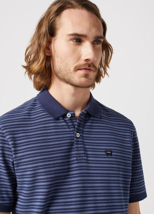 Wrangler Stripe Polo Tee Navy - 112351395