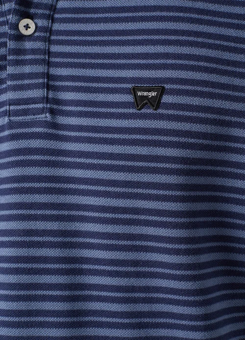 Wrangler Stripe Polo Navy - 112351395