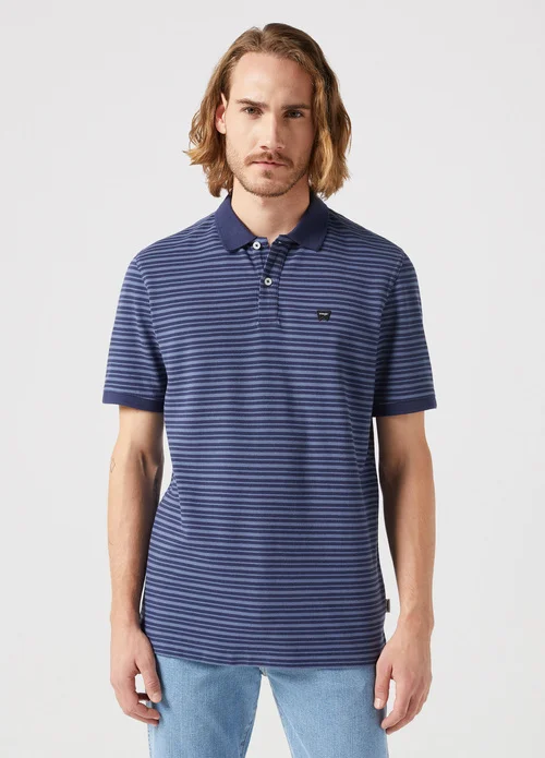 Wrangler Stripe Polo Navy - 112351395