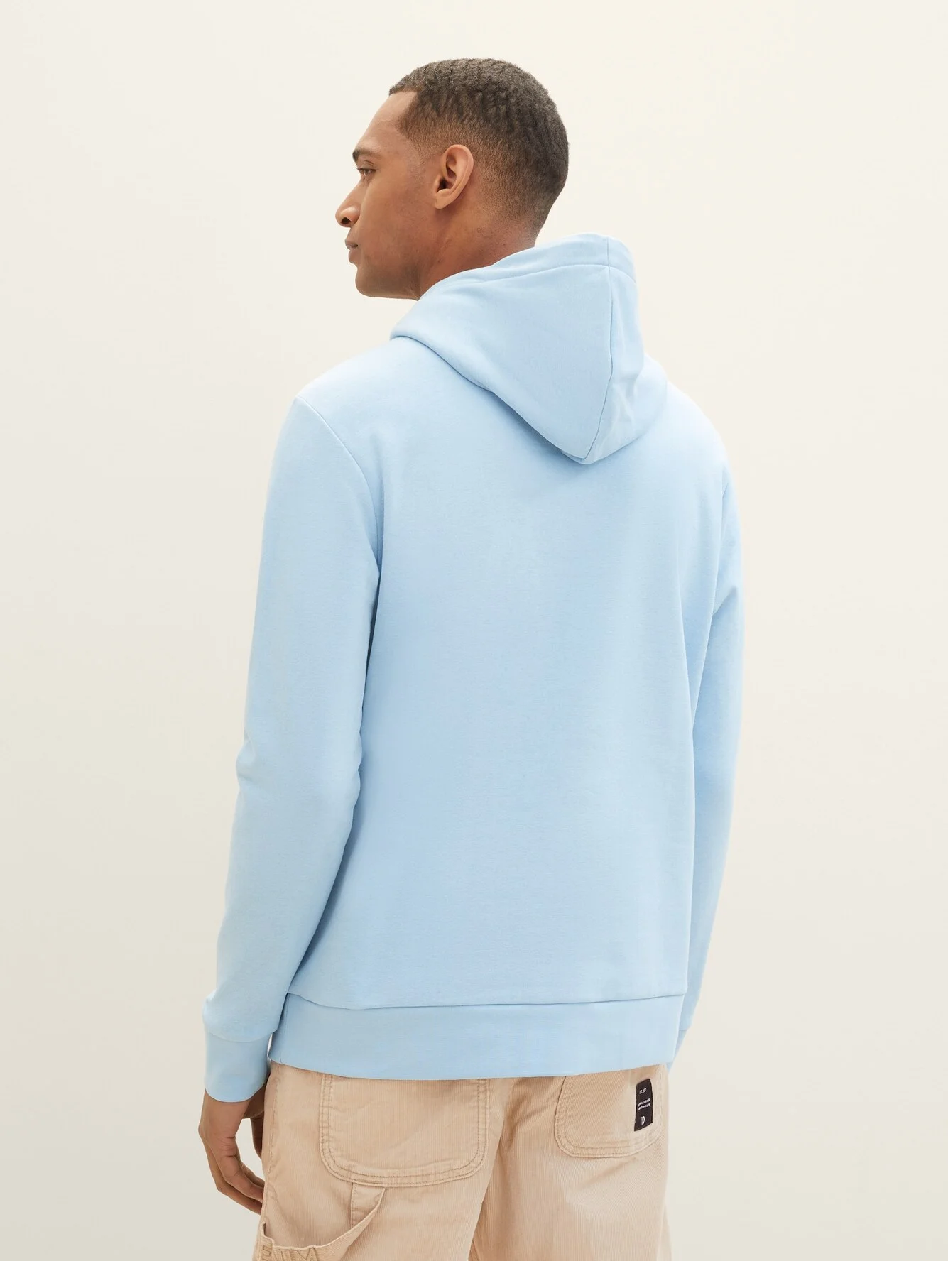 Tom Tailor Hoodie With A Logo Print Washed Out Middle Blue
