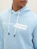 Tom Tailor Hoodie With A Logo Print Washed Out Middle Blue