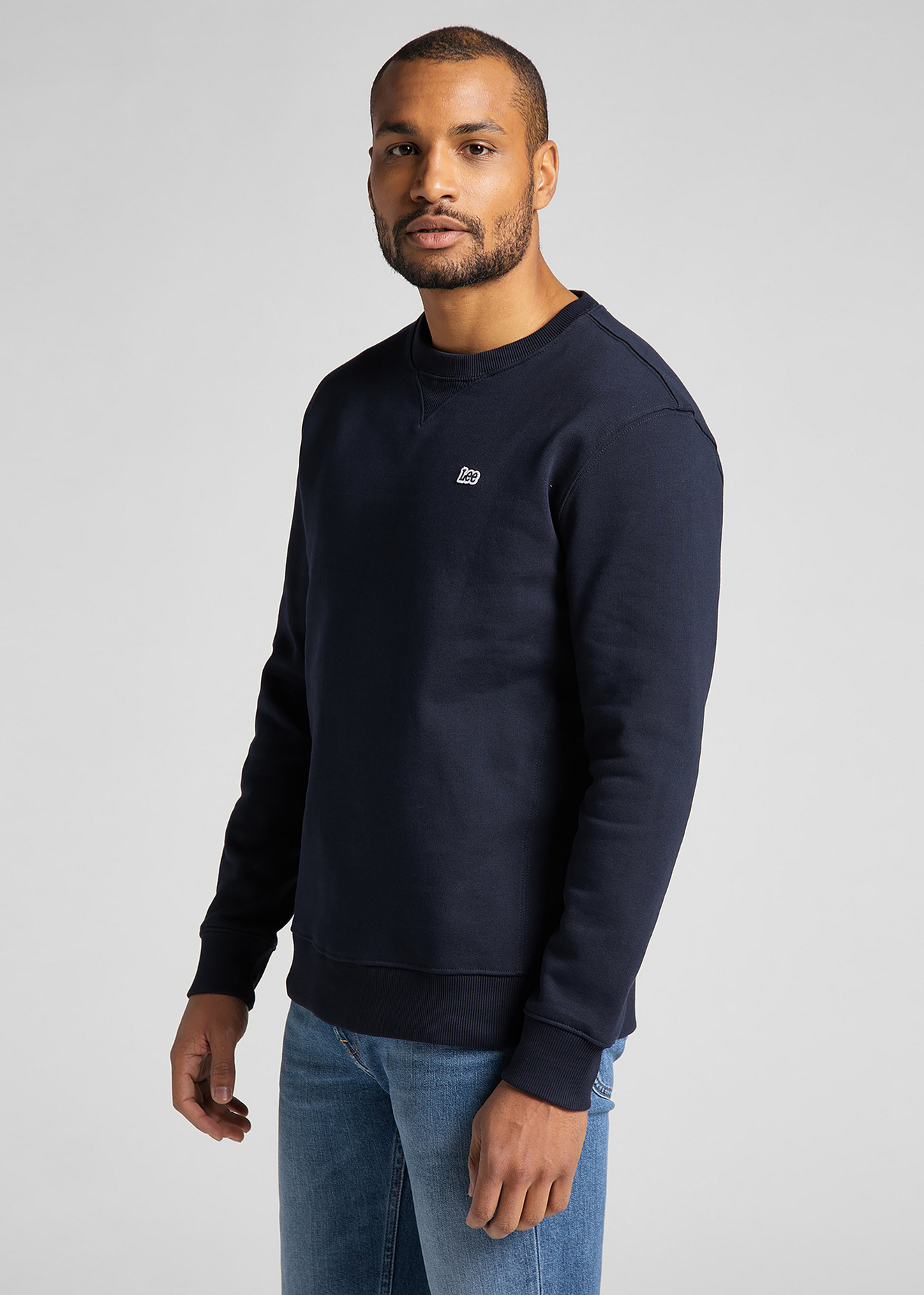 Lee Plain Crew Sweatshirt Midnight Navy - L81ITJMA